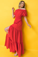 Size Small, OUT IN THE COUNTRY - RED - MAXI DRESS - FINAL SALE