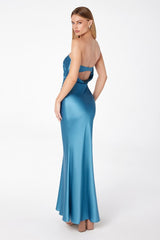 Ruthie Satin Strapless Maxi Dress