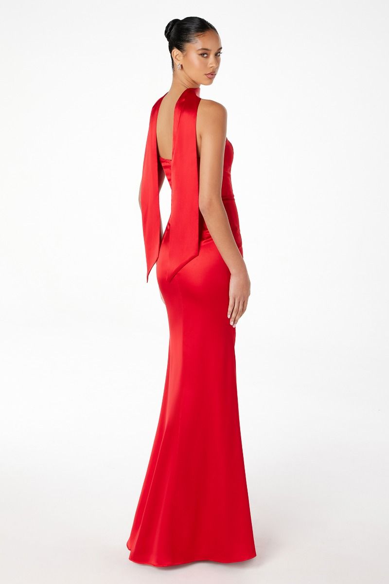 Brynn Maxi Dress - Strapless Fitted Satin Dress
