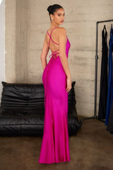 Anita Lace-Up Back Jersey Maxi Dress